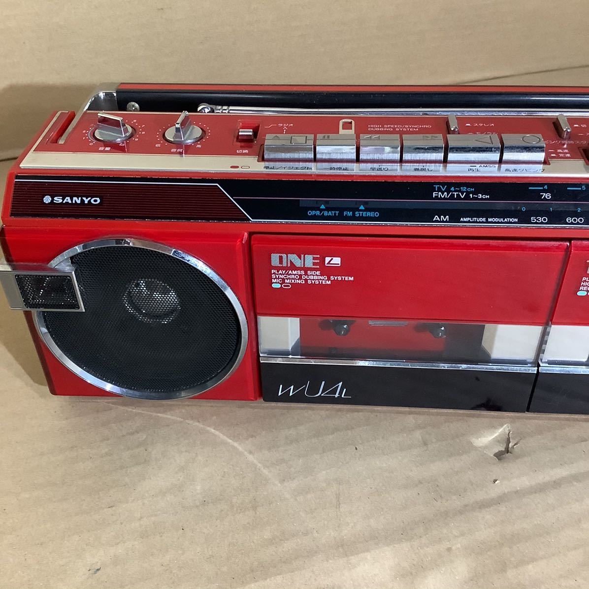 4432 SANYO サンヨー ダブルデッキラジカセ MR-WU4L 横440 縦125 奥85