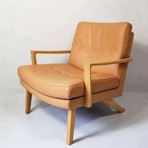 美品現行モデル karimoku/カリモク 永遠 1人掛けソファ「ZU16」本革ソファ