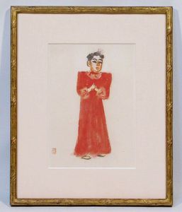 梅原龍三郎/「姑娘/クーニャン」/リトグラフ/額装品/ EA6/20 /落款入り