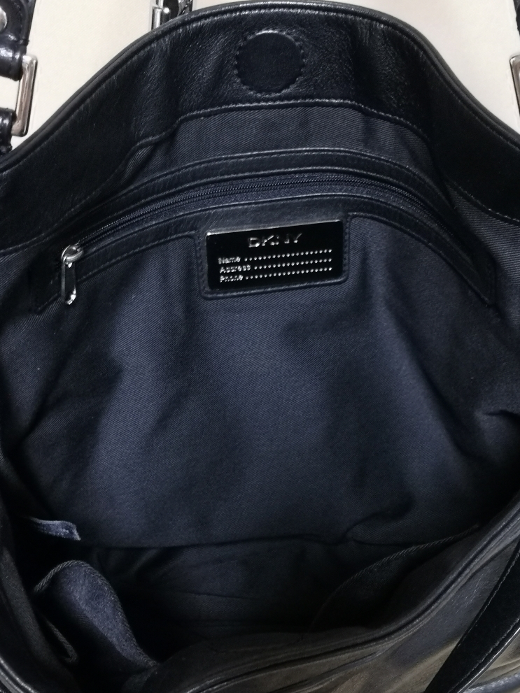 ダナキャラン ニューヨーク DKNY 本革 ハンド ショルダー トートバッグ