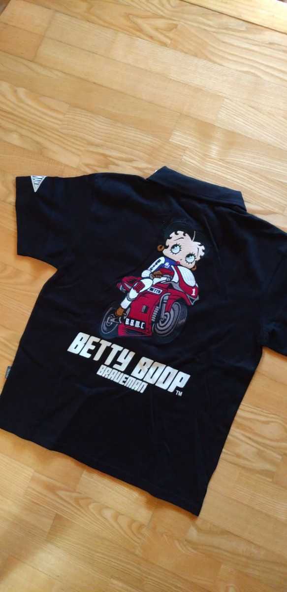 激安大特価，新作 SALE The BRAVE MAN&times;BETTY BOOP ベティブープ バイク BBB-2110 天竺半ジップポロシャツ ブラック XL(XLサイズ以上)｜売買されたオークション情報、yahooの商品情報をアーカイブ公開 - オークファン XLサイズ以上