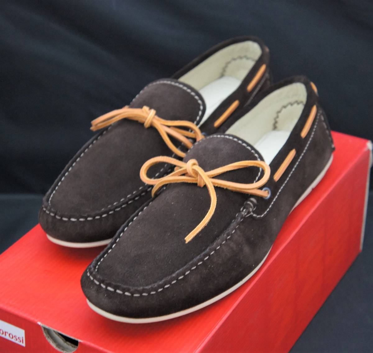 SALE！【新品】EU43 27.5cm STEFANO ROSSI ステファノロッシ DRIVIN ドライビングシューズ ダークブラウン スエード 5