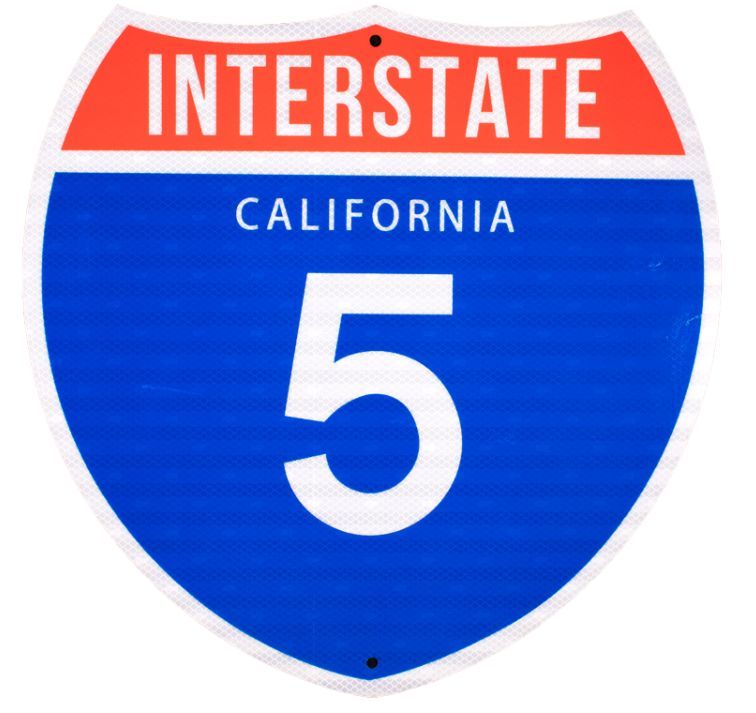 【米国交通局公認】　ハイウェイ　トラフィックサインボード(Ref）CALIFORNIA 5 /アメリカン雑貨 世田谷ベース ヴィンテージ ガレージ