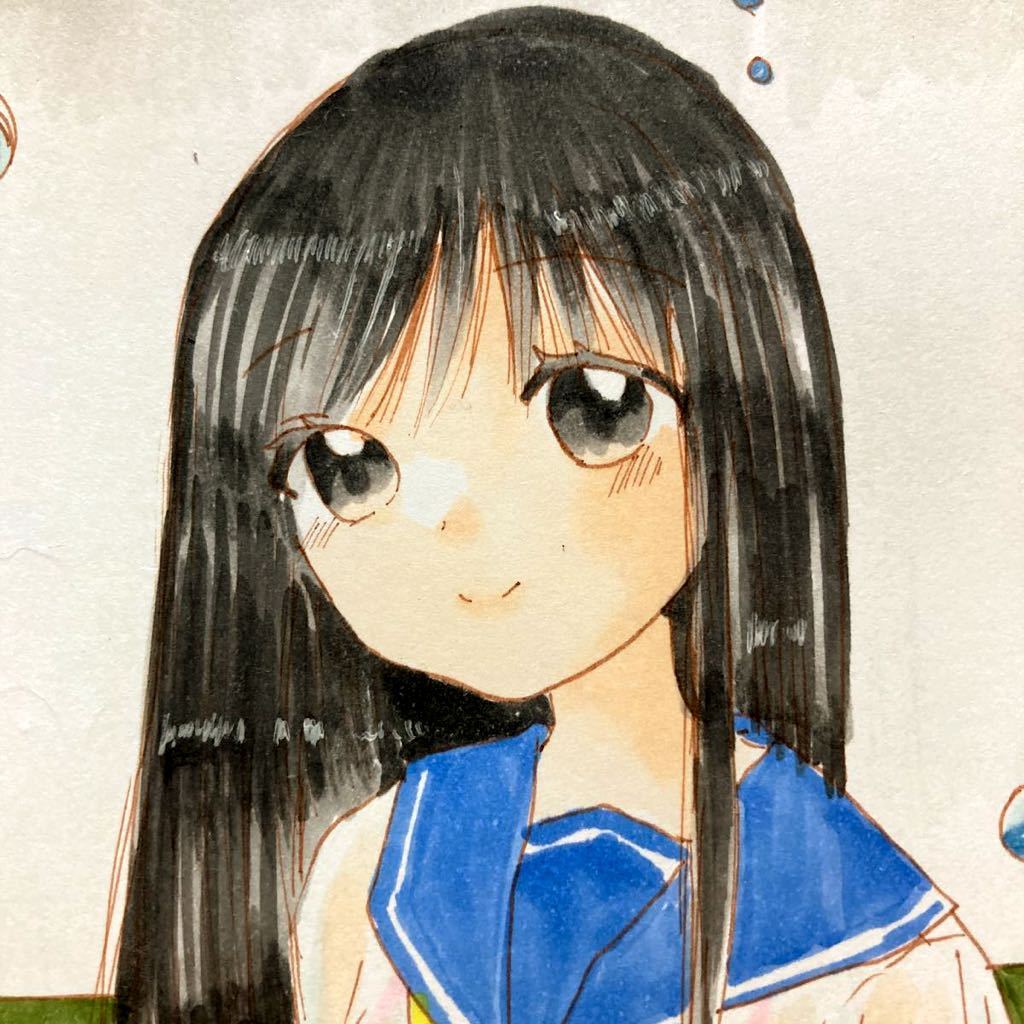 雨の日のバス停 降られちゃったね オリジナル 手描きイラスト 手描きイラスト 売買されたオークション情報 Yahooの商品情報をアーカイブ公開 オークファン Aucfan Com