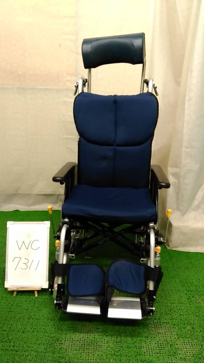 (WC-7311)【中古車椅子】松永製作所　リクライニング車椅子(自走)　オアシス OS-11TRSP　消毒洗浄済み　介護用品