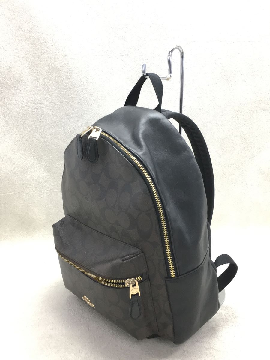 COACH◇リュック/PVC/ブラウン/総柄/F32200/チャーリー シグネチャー 