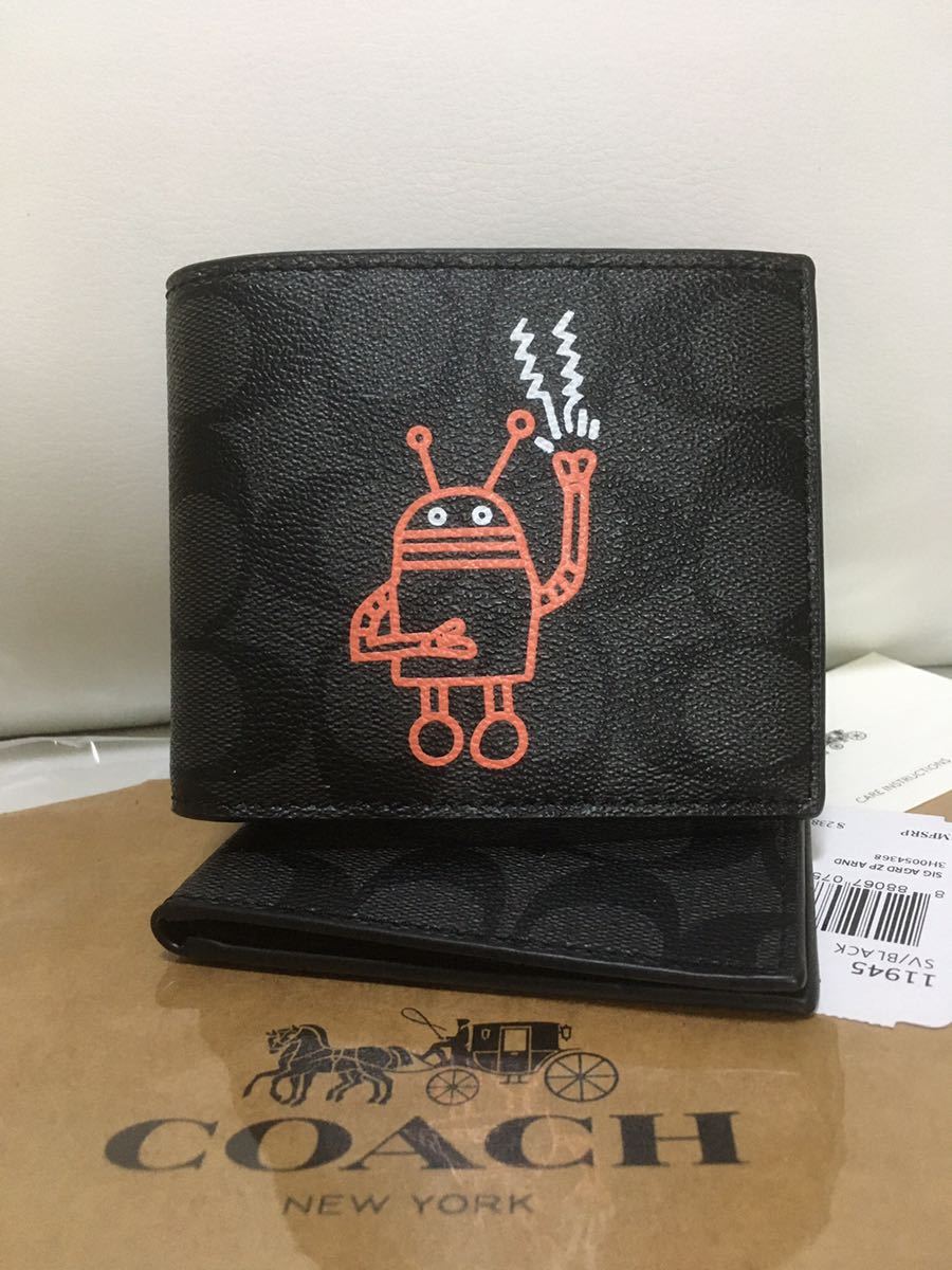 COACH 二つ折り財布 コーチ×キースヘリングコラボ F11945 - 新品COACH 