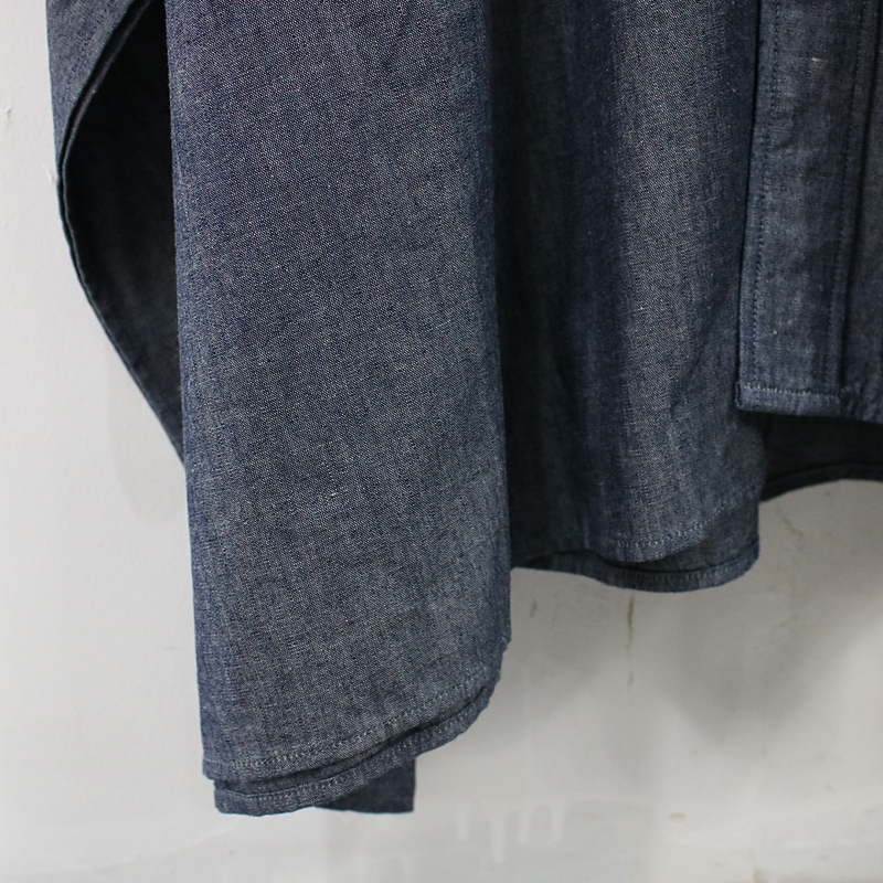 【美品】 HYKE / ハイク | 2020SS | シャンブレーグランダッドシャツワンピース | 1 | ネイビー | レディース HYKE - シャンブレー SHIRT (15256) ニット