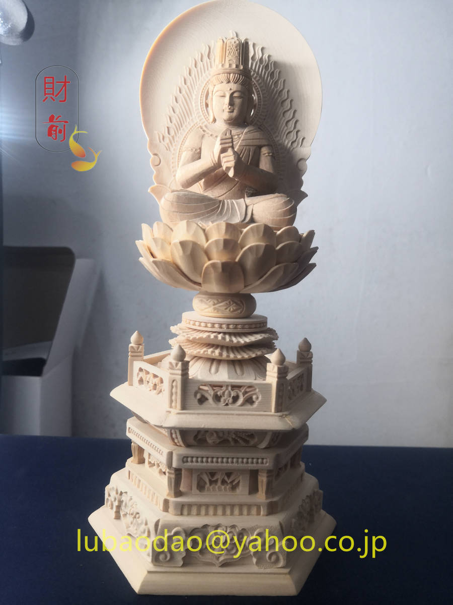 井波彫刻 仏教工芸品 極上彫 総楠製 木彫仏像 大型55cm Yahoo