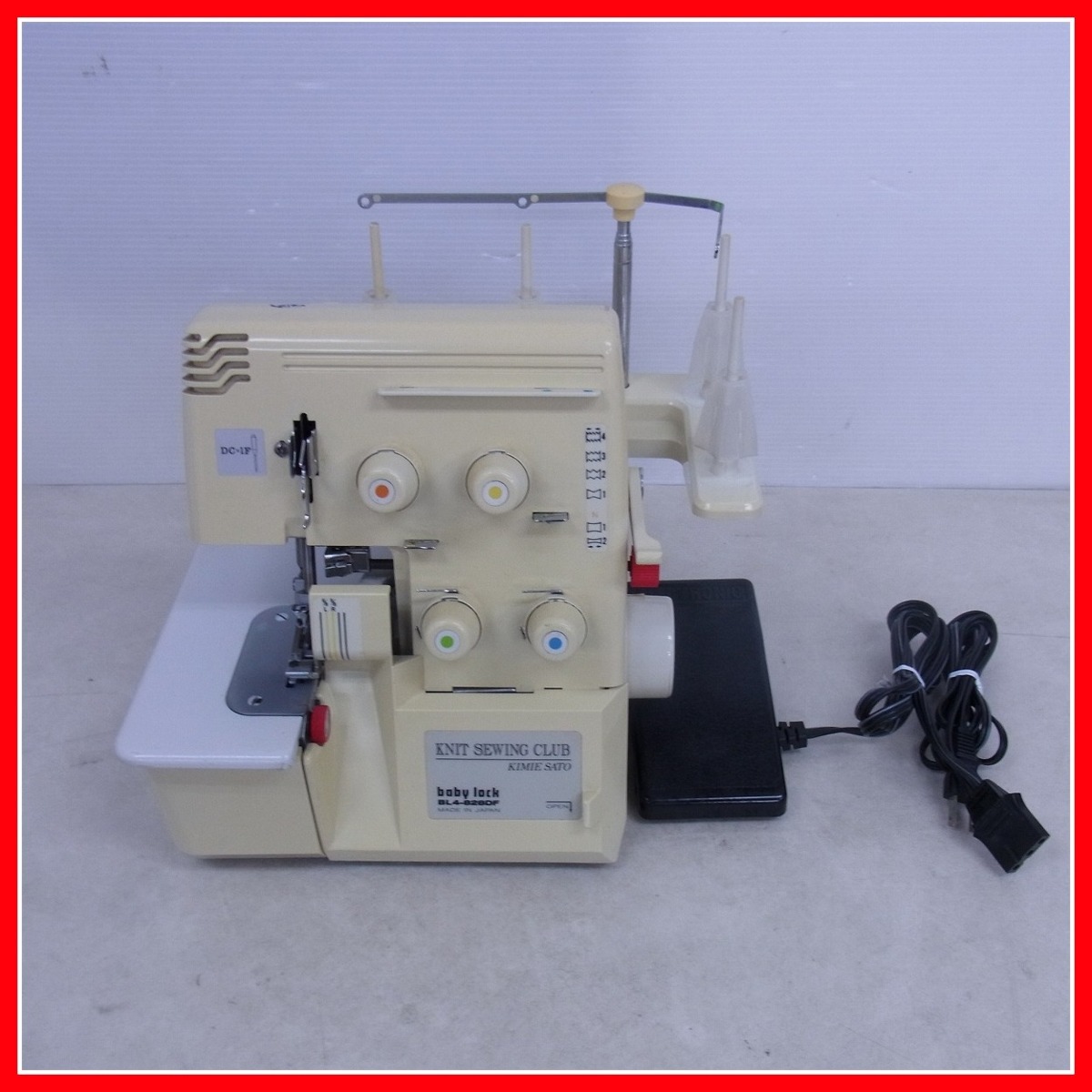 ★JUKIジューキ ロックミシン baby lock ベビーロック BL4-828DF KNIT SEWING CLUB キミエ サトウ ペダル付 ジューキ ジャンク【20 ジューキ baby lock ジャンク BL2-207 BL341