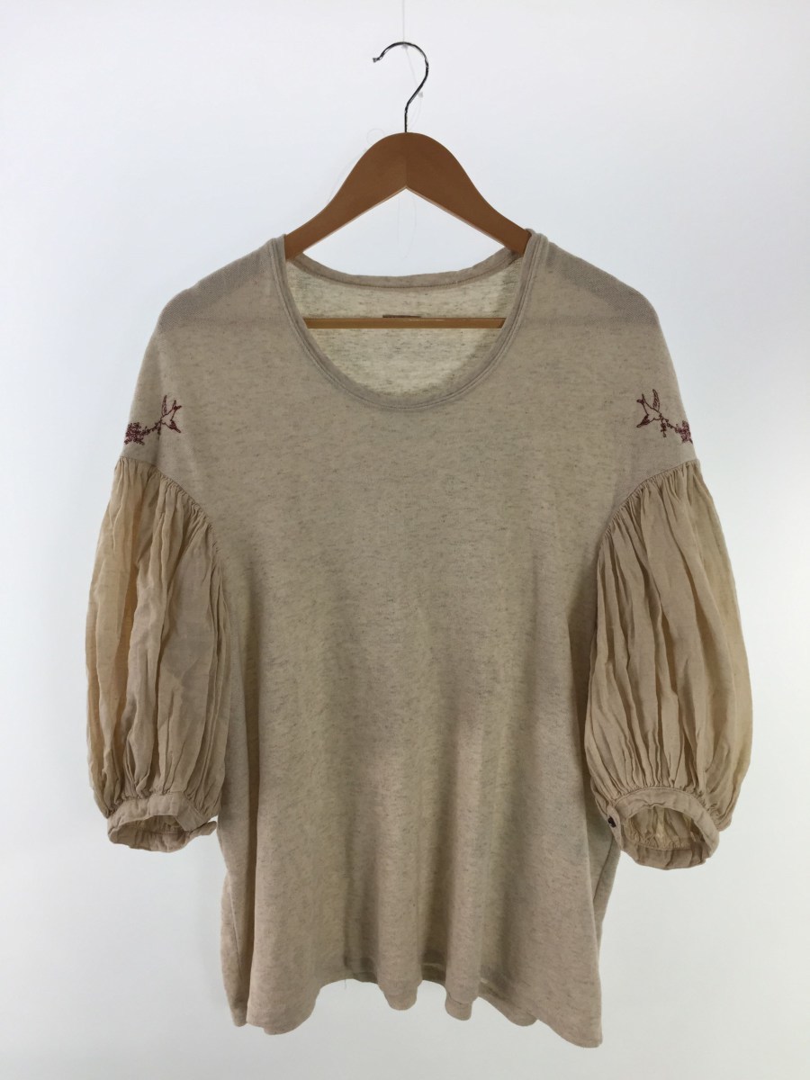 超激得，限定SALE KAPITAL ボリュームスリーブ/半袖ブラウス/ショートスリーブ/S/S ブラウス/1/刺繍/アメカジ/ナチュラル(Sサイズ)｜売買されたオークション情報、yahooの商品情報をアーカイブ公開 - オークファン Sサイズ