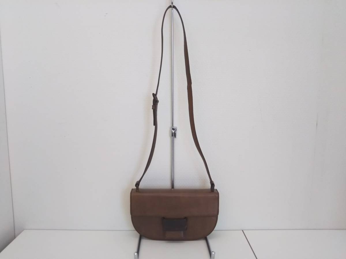 PRADA レザー ショルダーバッグ 茶 B6664 ギャランティカード付き 