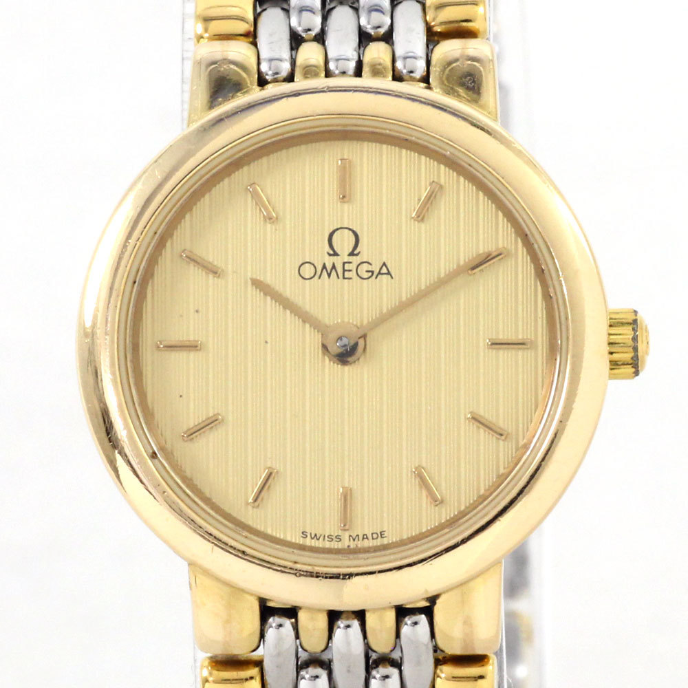 1円スタート】 OMEGA オメガ デビル DeVille レディース腕時計 