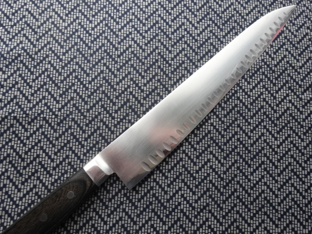 堺一文字光秀 Sword S-3 玉研ぎ牛刀包丁刃渡尺（約300mm）ディンプル