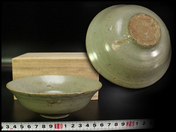 金閣】中国美術 唐物 青磁 平碗 時代 茶道具伝来(BA957) | クール