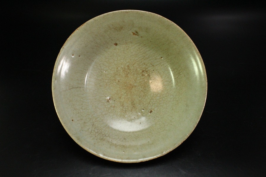 金閣】中国美術 唐物 青磁 平碗 時代 茶道具伝来(BA957) | クール