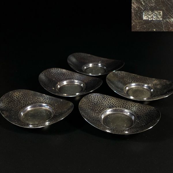 純銀製 茶托 五客 茶道具 総重量155.1g 煎茶道具 □ 【公式通販】