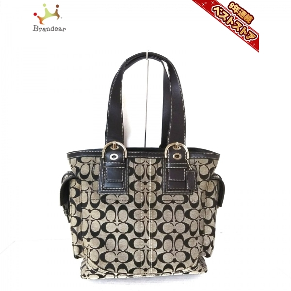 シグネチャー COACH キャンバス コーチ トートバッグ黒 ソーホー Tote