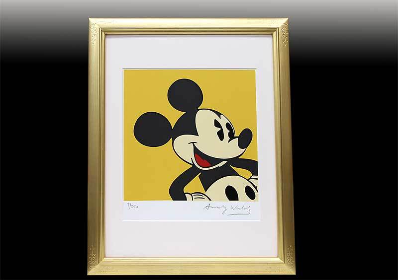 美品 アンディ・ウォーホル「ダブルミッキー～」シルクスクリーン 証明書・サイン有 美品 アンディ・ウォーホル「ダブルミッキー～」シルクスクリーン