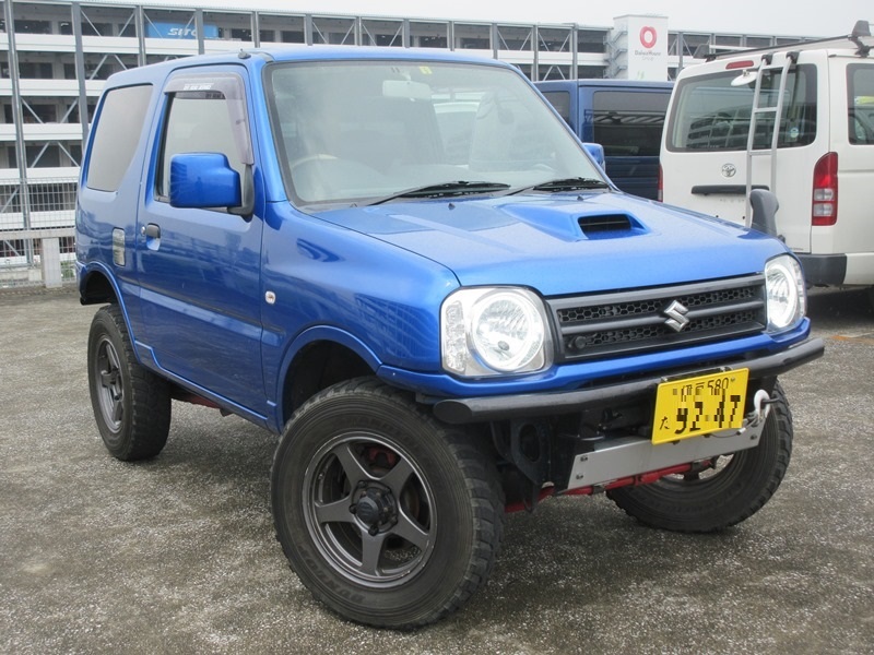 こんなにカッコいい良いジムニーは貴重! 19年 JB23W 車検R4年3月 5速MT修復無 カスタム多数 リフトUP車 トレーラー ヒッチ ウィンチ付即決 