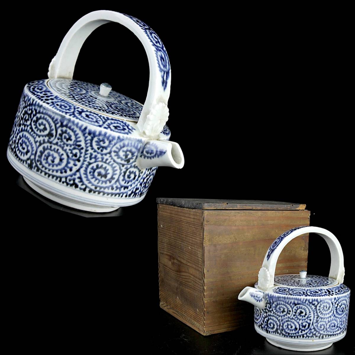 ◇錵◇ 江戸時代 古伊万里 蛸唐草文染付銚子 17cm 水注
