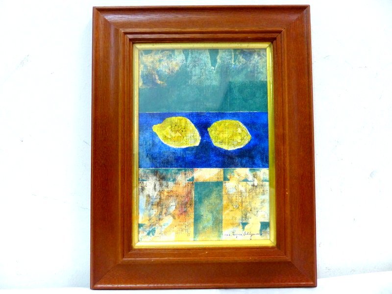 林武 油彩 肉筆『奥伊豆』表サイン 裏サイン 共シール F6号 額無