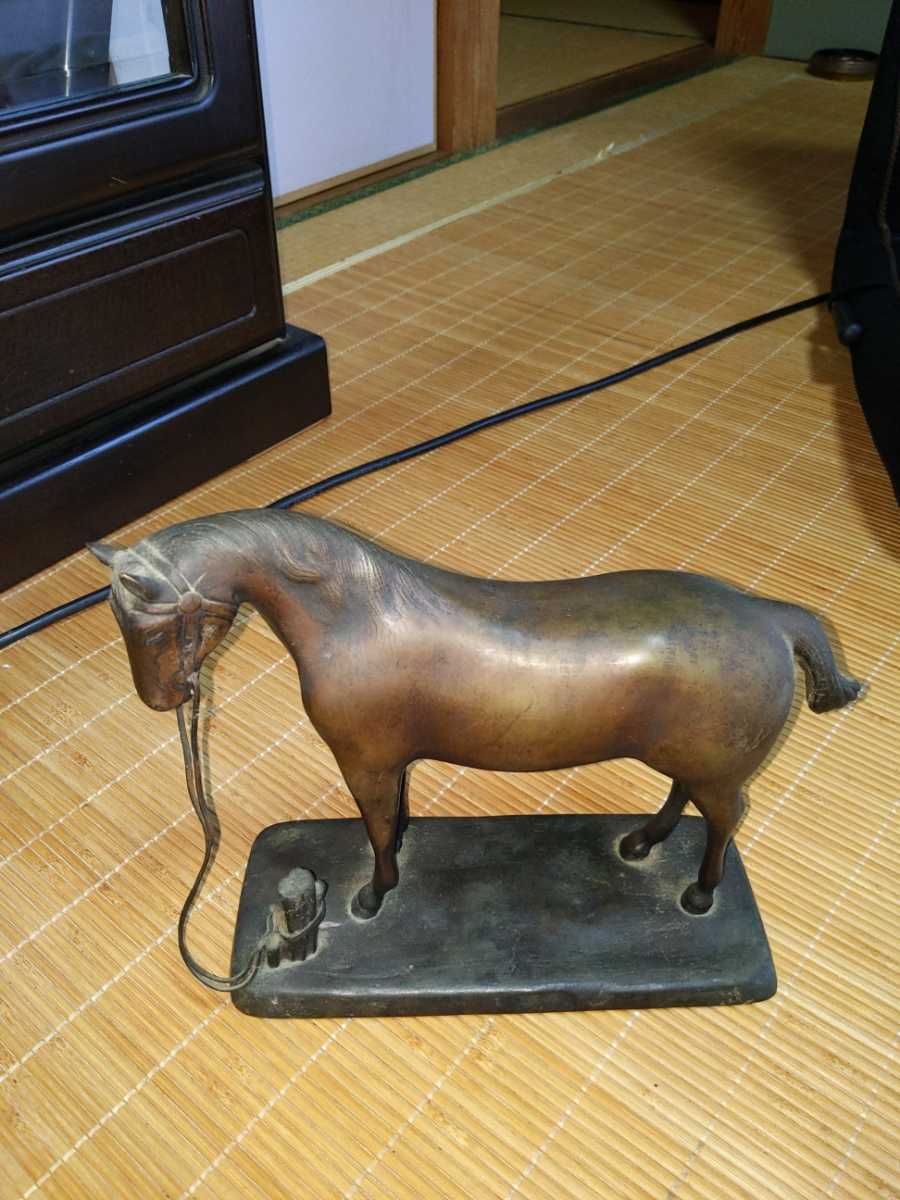 置物 馬 金属製 静馬 アンティーク 古美術 馬のオブジェ 青銅 銅製 -馬 