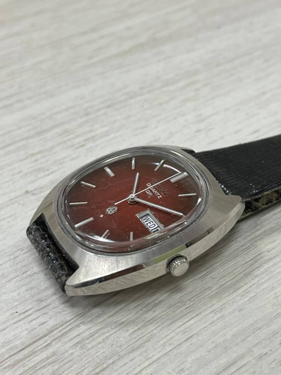 セイコー 3863-5010 QR SEIKO ボルドー文字盤 ヴィンテージ QZクォーツ 
