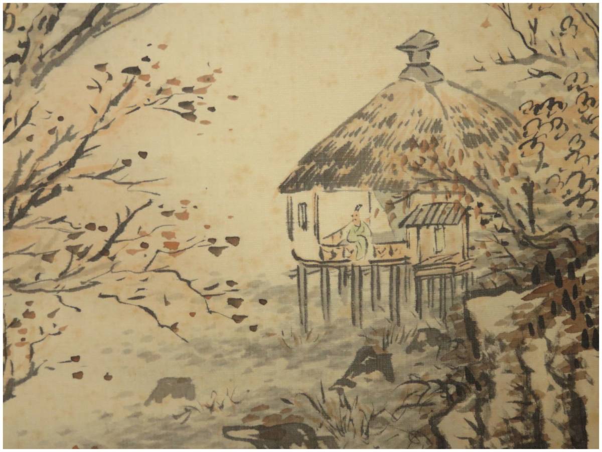 真作/樵渓/高尾紅葉図/秋景山水図/秋山水図/掛軸/名家伝来/AE-10 真作