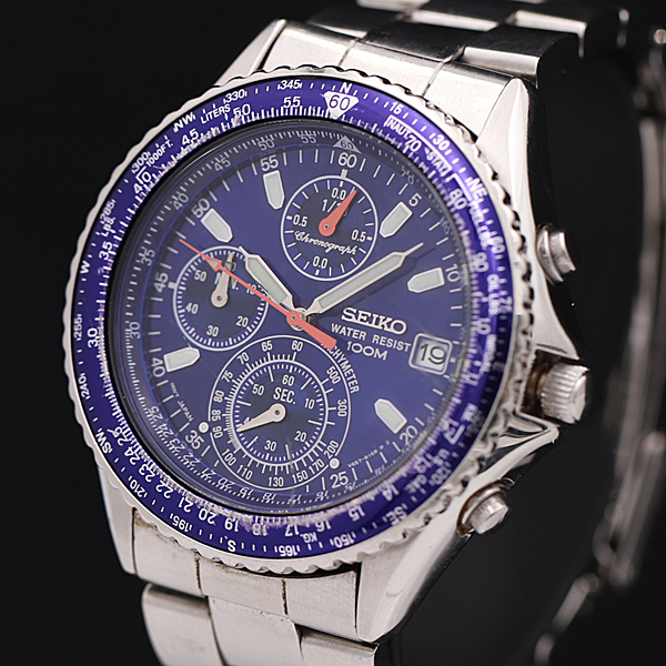 新品電池 SEIKO セイコー V657-8120 腕時計 クロノグラフ 稼動 新品