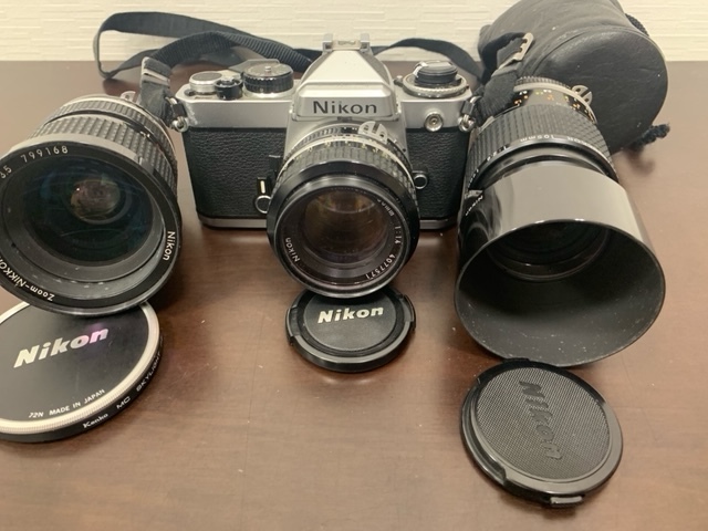 ☆ 1000円スタート ☆ Nikon ニコン FE/レンズ NIKKOR 50mm 1：1.4 一眼レフカメラ レンズ2本付き 現状品 付属品あり 画像確認　◆ 5615