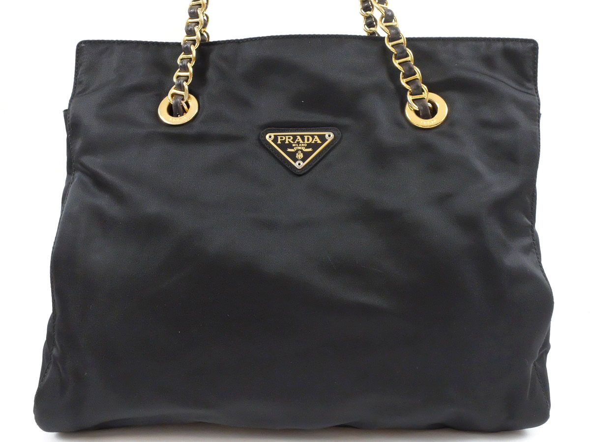 レディース PRADA ショルダーバッグ 三角ロゴプレート ゴールド 
