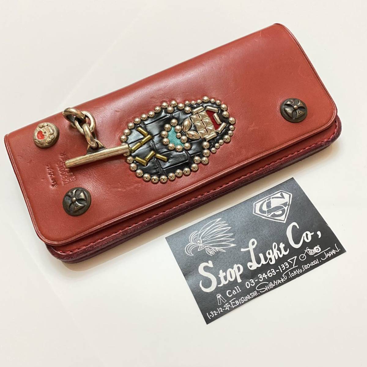 ストップライト ウォレット ガボール 早い物勝ち☆Tバー＆コンチョ付☆StopLightCoストップライト銀シルバー
