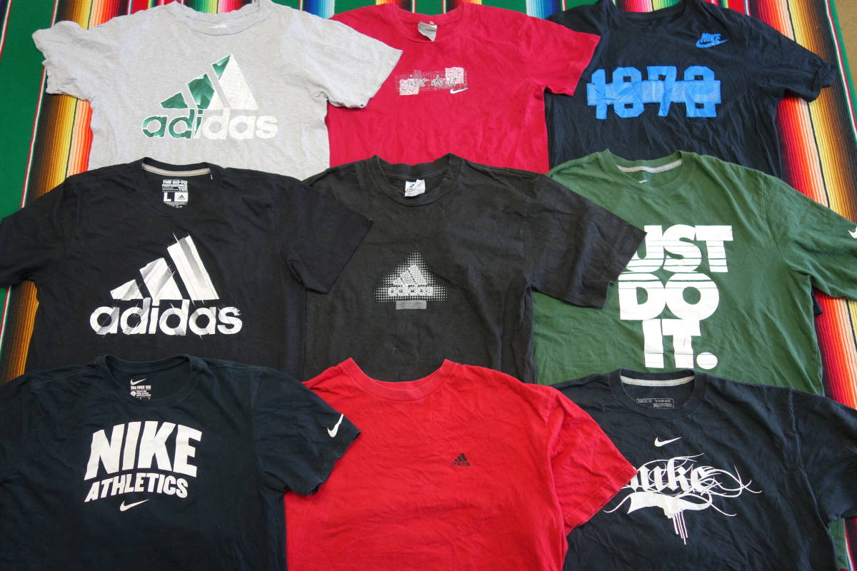 Tsh Bn58 Nike ナイキ Adidas アディダス プリント Tシャツ ロゴ 1 Us古着卸大量セット業者まとめ売り Lサイズ 売買されたオークション情報 Yahooの商品情報をアーカイブ公開 オークファン Aucfan Com