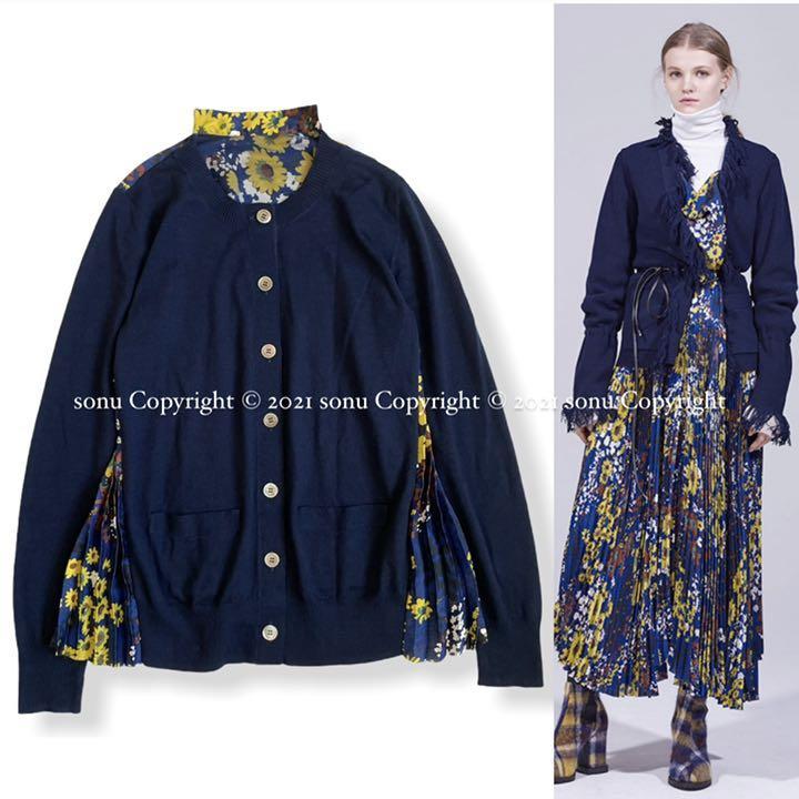 2018AW【sacai サカイ】花柄 フラワー バック プリーツ ニット