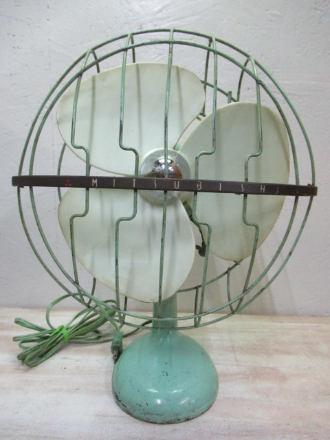昭和レトロ 三菱電気扇 扇風機 MITSUBISHI 3枚羽 羽サイズ24㎝ 小ぶり