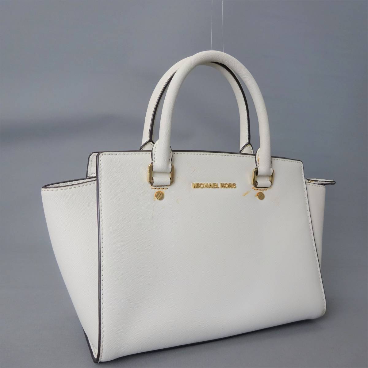 マイケルコース レザー 白 MICHAEL トートバッグ PVC KORS ハンド ロゴ 