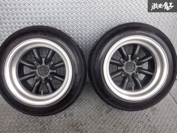 RSワタナベ 8スポーク エイトスポーク Rタイプ 14インチ 8.5J -13？ 4穴 PCD114.3 YOKOHAMA ADVAN Neova AD07 185/60R14 2本 ハコスカ