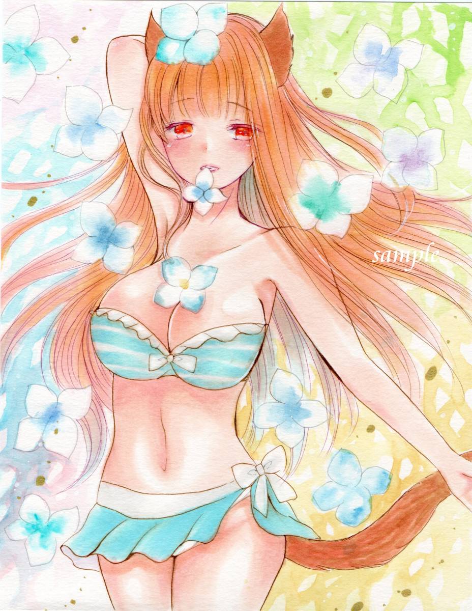 手描きイラストオリジナル 花はむキツネとフラワーシャワー 夏 水着 約a4サイズ 送込 手描きイラスト 売買されたオークション情報 Yahooの商品情報をアーカイブ公開 オークファン Aucfan Com