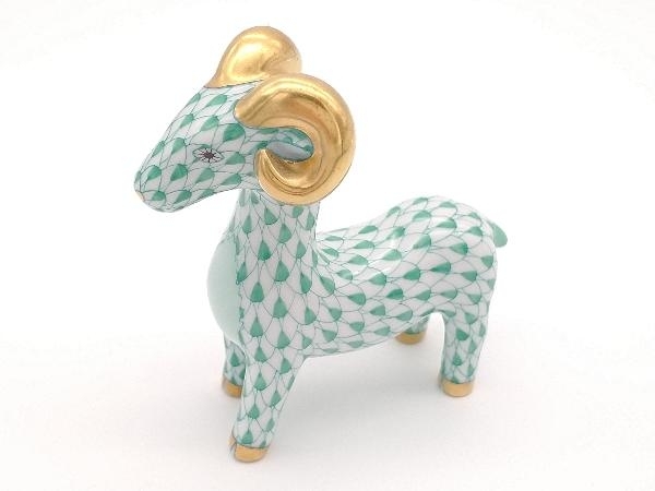 ☆ ヘレンド ねずみ 3点 干支 置物 ピンク 緑 金ゴールド / Herend