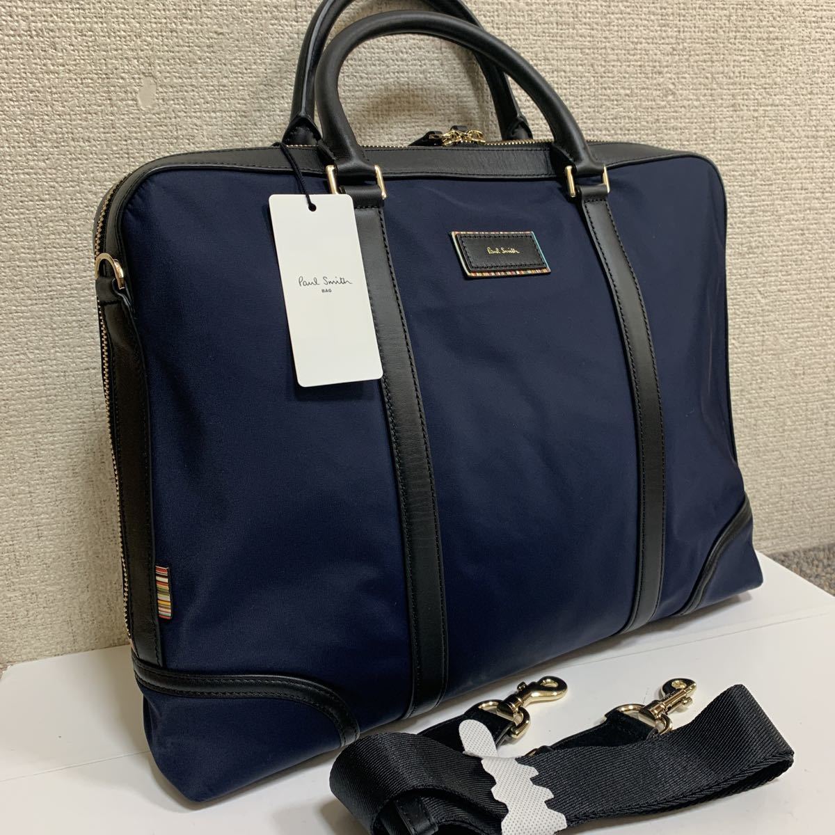 新品 ポールスミス 2way ビジネスバッグ 紺 トラベルナイロン 定価4.2 