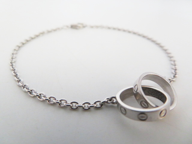 T08　Cartier／カルティエ　ベビーラブ　K18WG　ホワイトゴールド　ブレスレット ネックレス ベビーラブ カルティエ WG シルバー B6091200