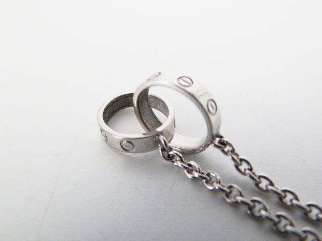 T08　Cartier／カルティエ　ベビーラブ　K18WG　ホワイトゴールド　ブレスレット ネックレス ベビーラブ カルティエ WG シルバー B6091200