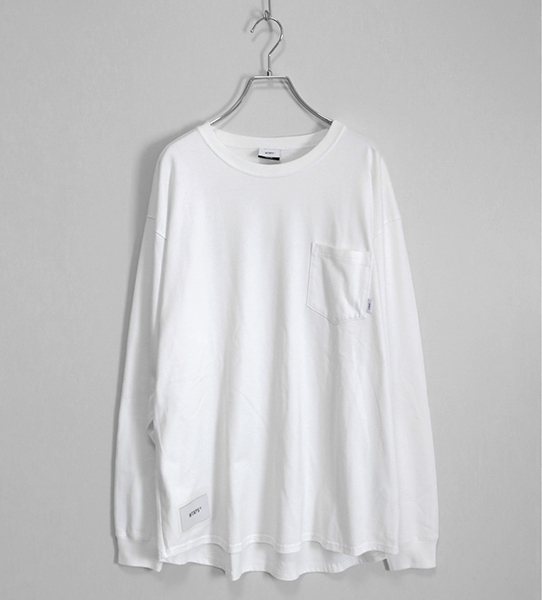 WTAPS ◆18AW BLANK LS 02 白 サイズ02 WTVUA刺繍 オーバーサイズ ポケット 長袖Tシャツ カットソー ロンT ダブルタップス ◆P71