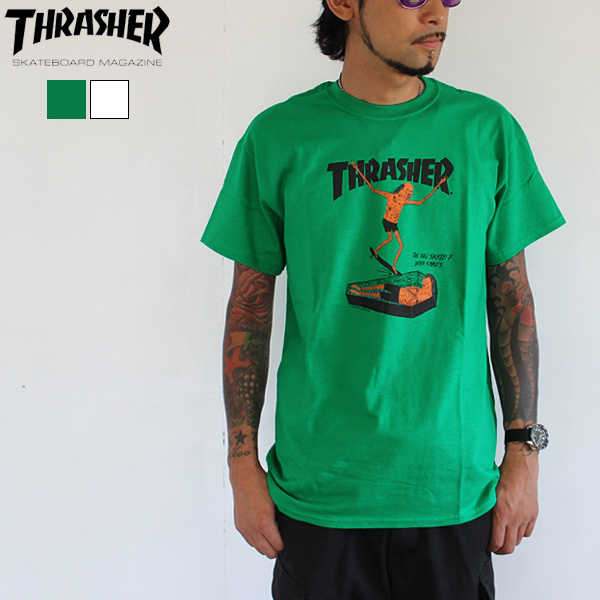 THRASHER(スラッシャー)ネック・フェイスコフィンT緑XL/SK168 スケート