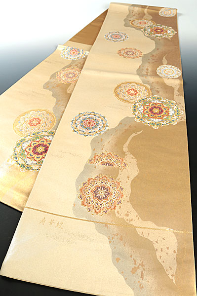 【和遊館】OFw079　仕立付！西陣『とみや帯』引き箔袋帯　寿華紋