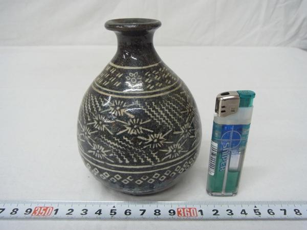 L02783高鶴元　三島手　花文　徳利　酒次　酒注　酒器