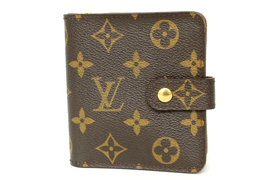 1円 外観綺麗 ヴィトン モノグラム コンパクトジップ 財布