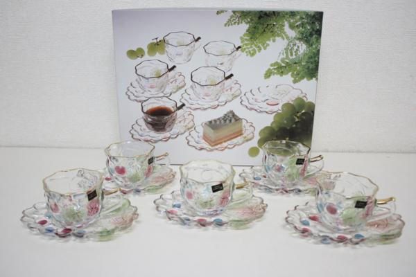 未使用】 GRACE COLLECTION ティーカップセット 5客 ガラス(カップ 