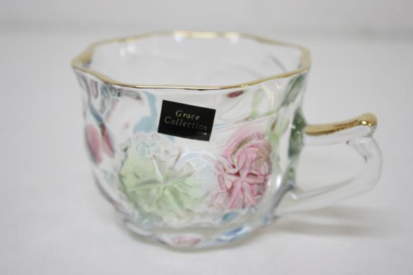 未使用】 GRACE COLLECTION ティーカップセット 5客 ガラス(カップ 